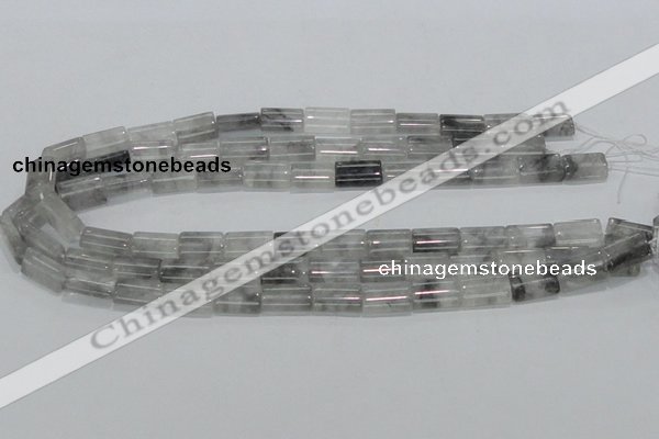 CCQ216 15.5 inches 10*15mm flat column cloudy quartz beads wholesale