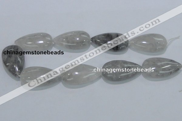 CCQ224 15.5 inches 25*45mm teardrop cloudy quartz beads wholesale