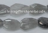 CCQ225 15.5 inches 14*20mm faceted freeform cloudy quartz beads