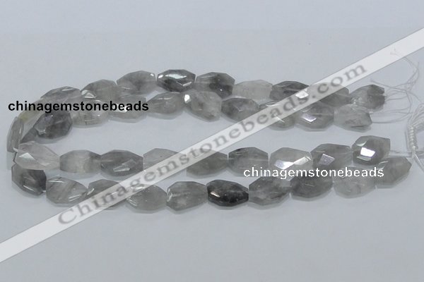 CCQ225 15.5 inches 14*20mm faceted freeform cloudy quartz beads