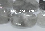 CCQ227 15.5 inches 20*30mm faceted freeform cloudy quartz beads