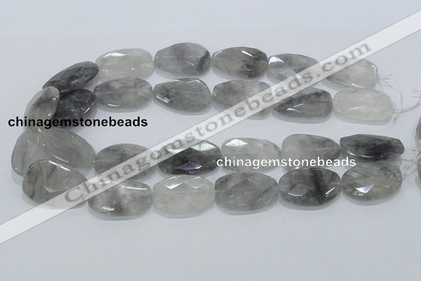 CCQ227 15.5 inches 20*30mm faceted freeform cloudy quartz beads