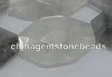 CCQ228 15.5 inches 22*35mm faceted freeform cloudy quartz beads