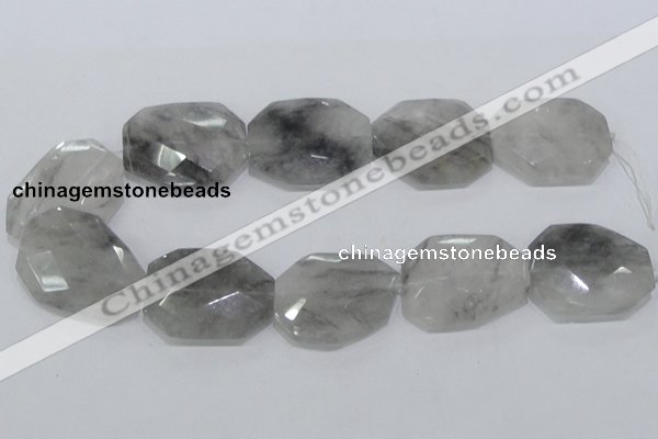 CCQ230 15.5 inches 30*40mm faceted freeform cloudy quartz beads