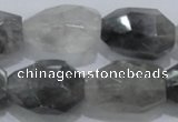 CCQ233 15.5 inches 20*30mm faceted nugget cloudy quartz beads