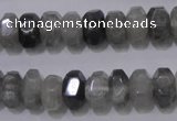 CCQ237 15.5 inches 8*12mm faceted rondelle cloudy quartz beads