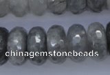 CCQ238 15.5 inches 10*20mm faceted rondelle cloudy quartz beads