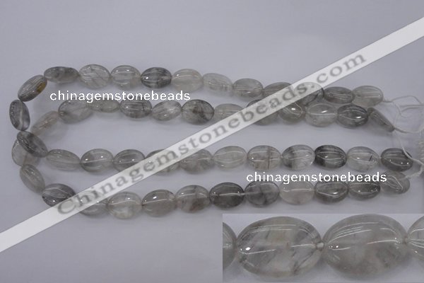 CCQ244 15.5 inches 12*16mm oval cloudy quartz beads wholesale