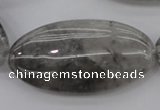 CCQ246 15.5 inches 25*50mm oval cloudy quartz beads wholesale