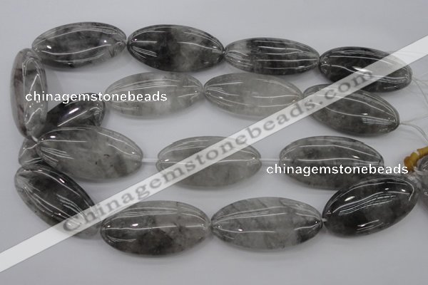 CCQ246 15.5 inches 25*50mm oval cloudy quartz beads wholesale