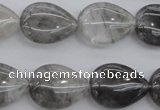 CCQ254 15.5 inches 15*20mm flat teardrop cloudy quartz beads