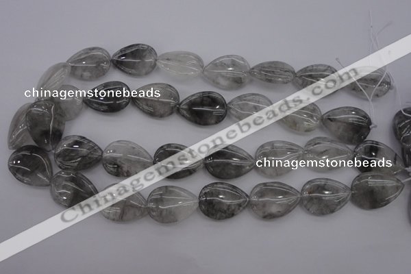 CCQ255 15.5 inches 18*25mm flat teardrop cloudy quartz beads