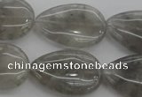 CCQ256 15.5 inches 20*30mm flat teardrop cloudy quartz beads