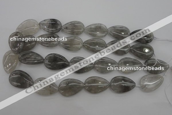 CCQ256 15.5 inches 20*30mm flat teardrop cloudy quartz beads