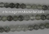 CCQ311 15.5 inches 6mm faceted round cloudy quartz beads wholesale