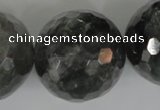 CCQ321 15.5 inches 30mm faceted round cloudy quartz beads wholesale