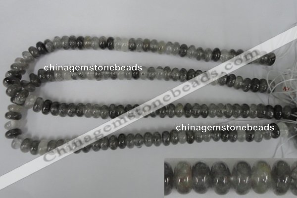 CCQ327 15.5 inches 6*10mm rondelle cloudy quartz beads wholesale