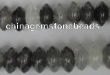 CCQ328 15.5 inches 7*13mm rondelle cloudy quartz beads wholesale