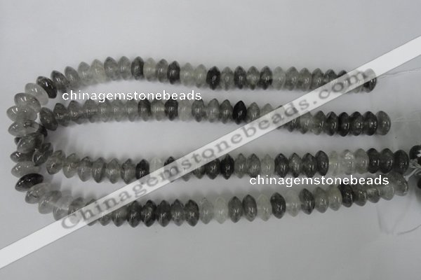 CCQ328 15.5 inches 7*13mm rondelle cloudy quartz beads wholesale