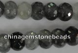 CCQ333 15.5 inches 10*14mm faceted rondelle cloudy quartz beads