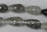 CCQ342 15.5 inches 12*22mm teardrop cloudy quartz beads wholesale