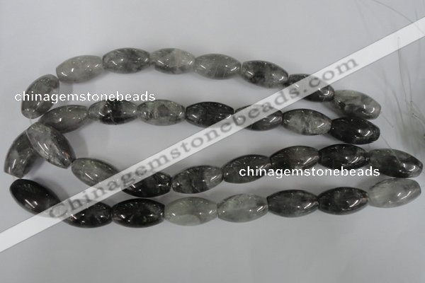 CCQ346 15.5 inches 15*25mm rice cloudy quartz beads wholesale