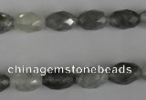 CCQ348 15.5 inches 8*12mm faceted rice cloudy quartz beads wholesale