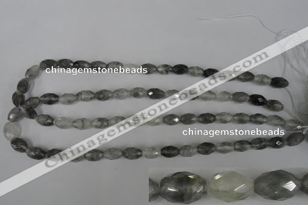 CCQ348 15.5 inches 8*12mm faceted rice cloudy quartz beads wholesale