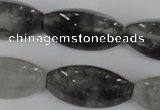 CCQ362 15.5 inches 15*30mm trihedron cloudy quartz beads wholesale