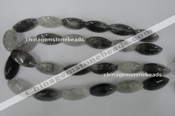 CCQ362 15.5 inches 15*30mm trihedron cloudy quartz beads wholesale