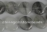 CCQ372 15.5 inches 16mm flat round cloudy quartz beads wholesale