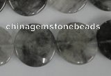 CCQ374 15.5 inches 20mm flat round cloudy quartz beads wholesale