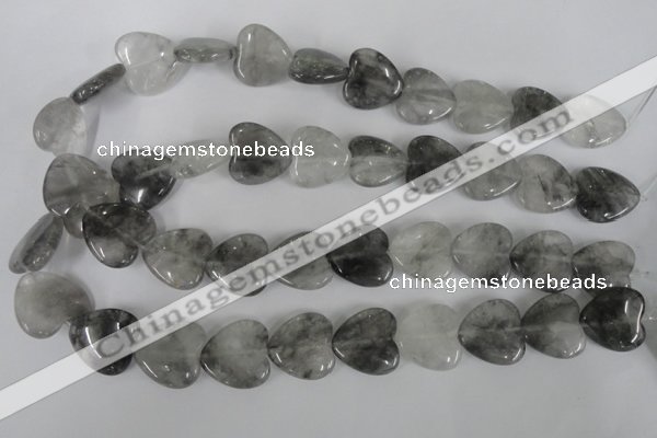 CCQ384 15.5 inches 20*20mm heart cloudy quartz beads wholesale