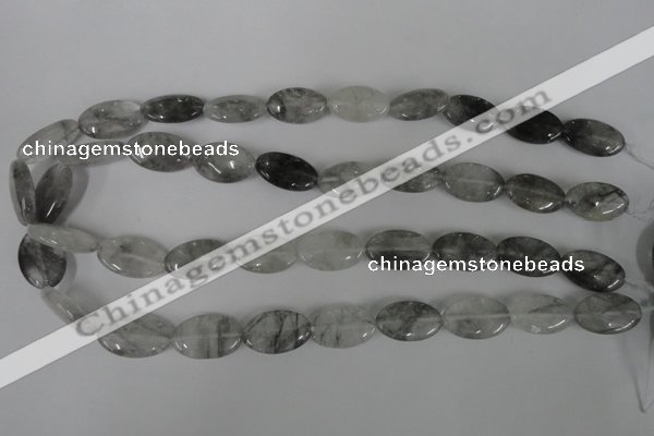 CCQ388 15.5 inches 12*20mm oval cloudy quartz beads wholesale