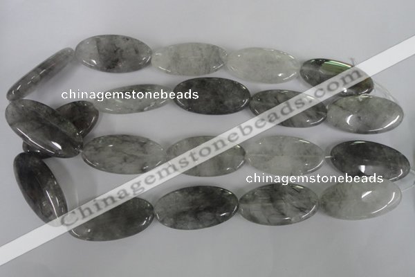 CCQ392 15.5 inches 20*40mm oval cloudy quartz beads wholesale