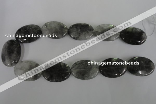 CCQ393 15.5 inches 25*35mm oval cloudy quartz beads wholesale