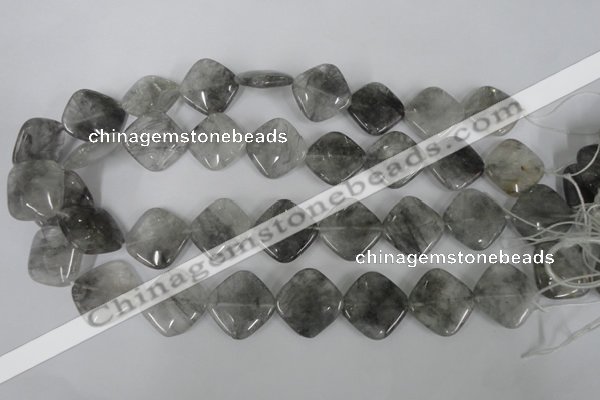 CCQ423 15.5 inches 20*20mm diamond cloudy quartz beads wholesale