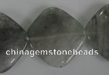 CCQ425 15.5 inches 25*25mm diamond cloudy quartz beads wholesale