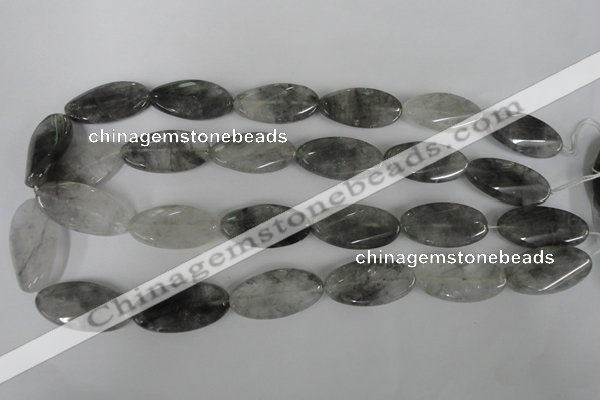 CCQ456 15.5 inches 15*30mm twisted oval cloudy quartz beads wholesale