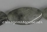 CCQ460 15.5 inches 20*40mm twisted oval cloudy quartz beads wholesale
