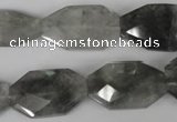 CCQ500 15.5 inches 16*25mm faceted octagonal cloudy quartz beads