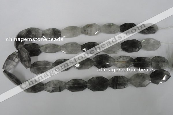 CCQ500 15.5 inches 16*25mm faceted octagonal cloudy quartz beads