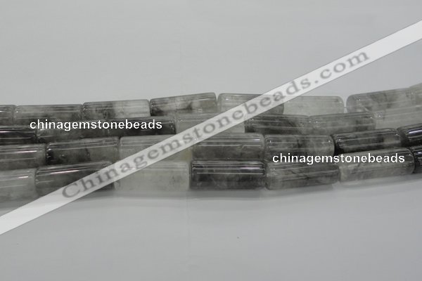 CCQ551 15.5 inches 12*30mm tube cloudy quartz beads wholesale