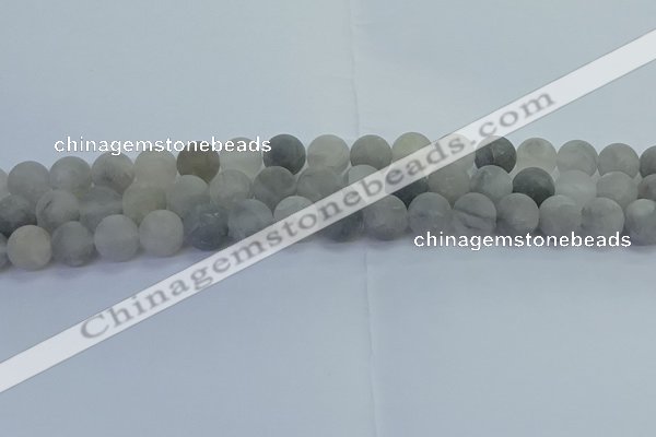 CCQ563 15.5 inches 10mm round matte cloudy quartz beads wholesale