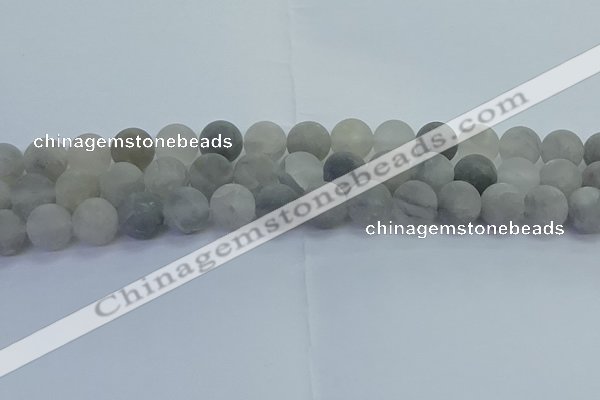 CCQ564 15.5 inches 12mm round matte cloudy quartz beads wholesale