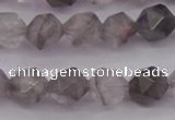 CCQ572 15.5 inches 8mm faceted nuggets cloudy quartz beads