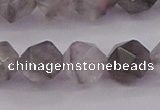 CCQ574 15.5 inches 12mm faceted nuggets cloudy quartz beads