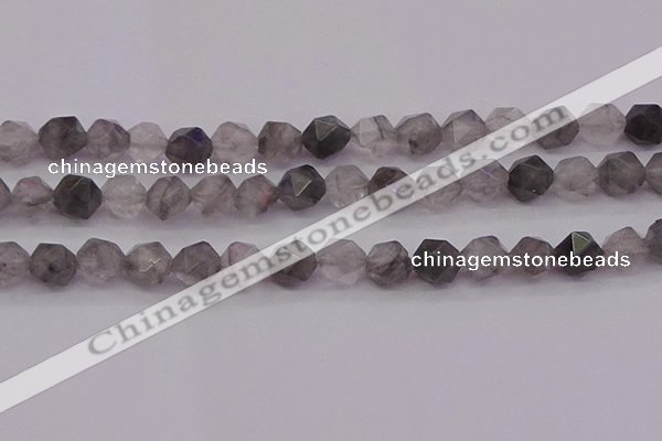 CCQ574 15.5 inches 12mm faceted nuggets cloudy quartz beads