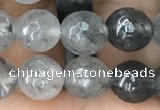 CCQ582 15.5 inches 8mm faceted round cloudy quartz beads wholesale