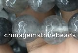 CCQ584 15.5 inches 12mm faceted round cloudy quartz beads wholesale